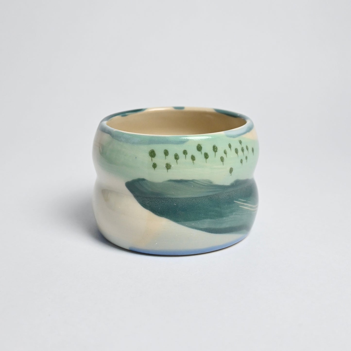 Ceramic Wavy Pot - Landscape #2