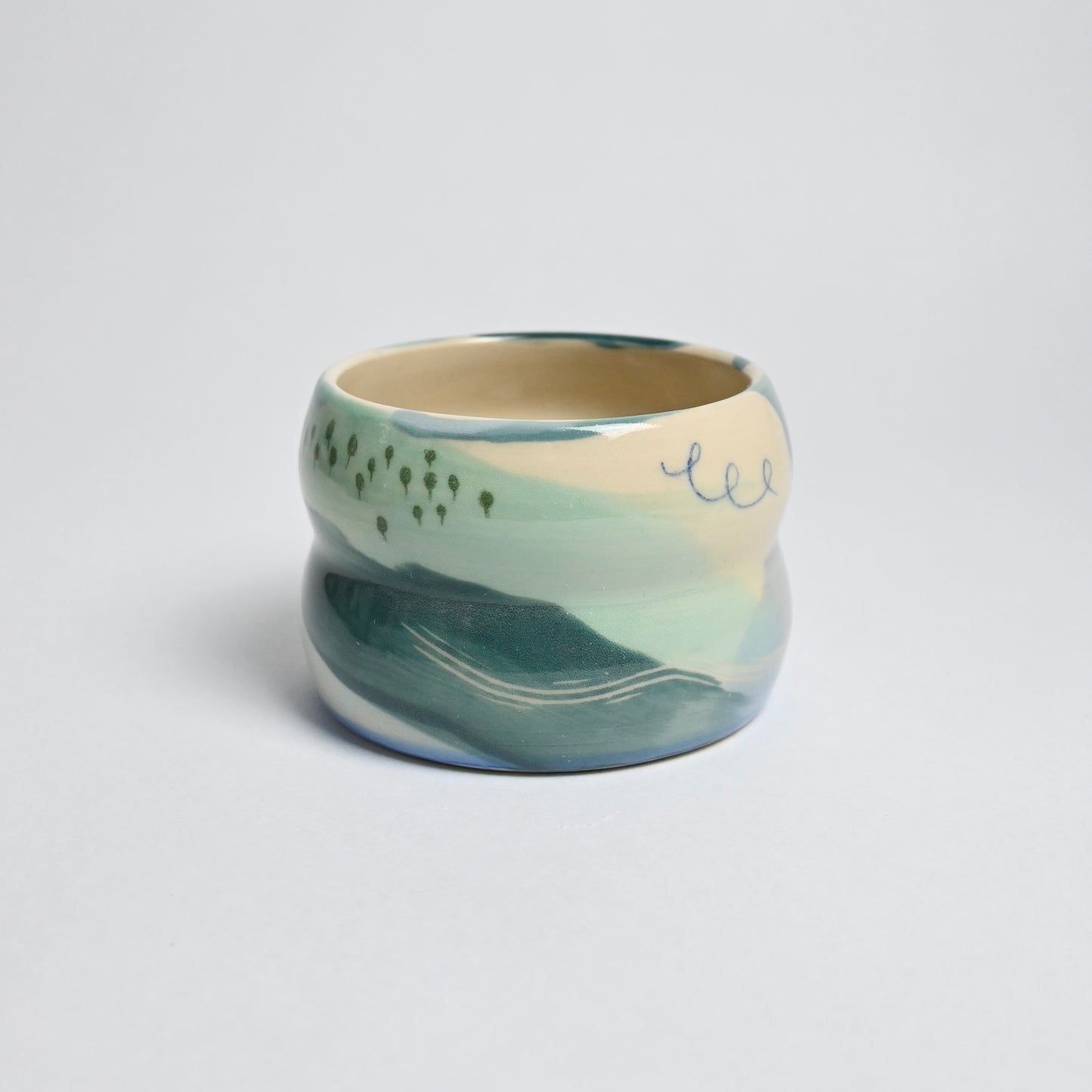 Ceramic Wavy Pot - Landscape #2