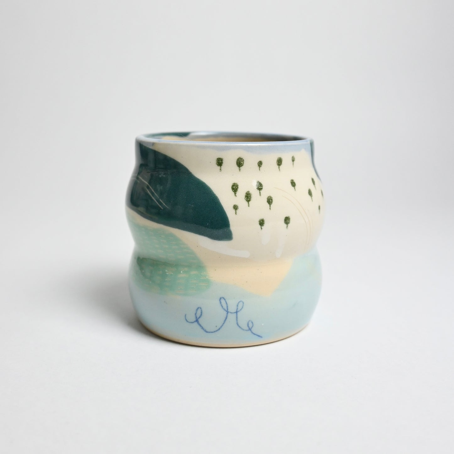 Ceramic Wavy Pot - Landscape #1