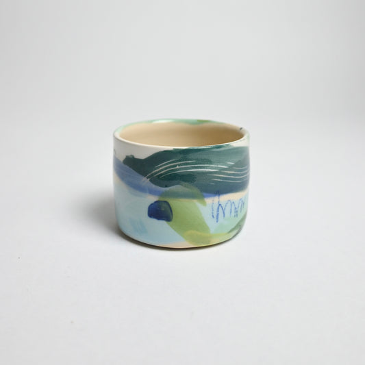 Ceramic Straight Sided Small Cup - Landscape #13