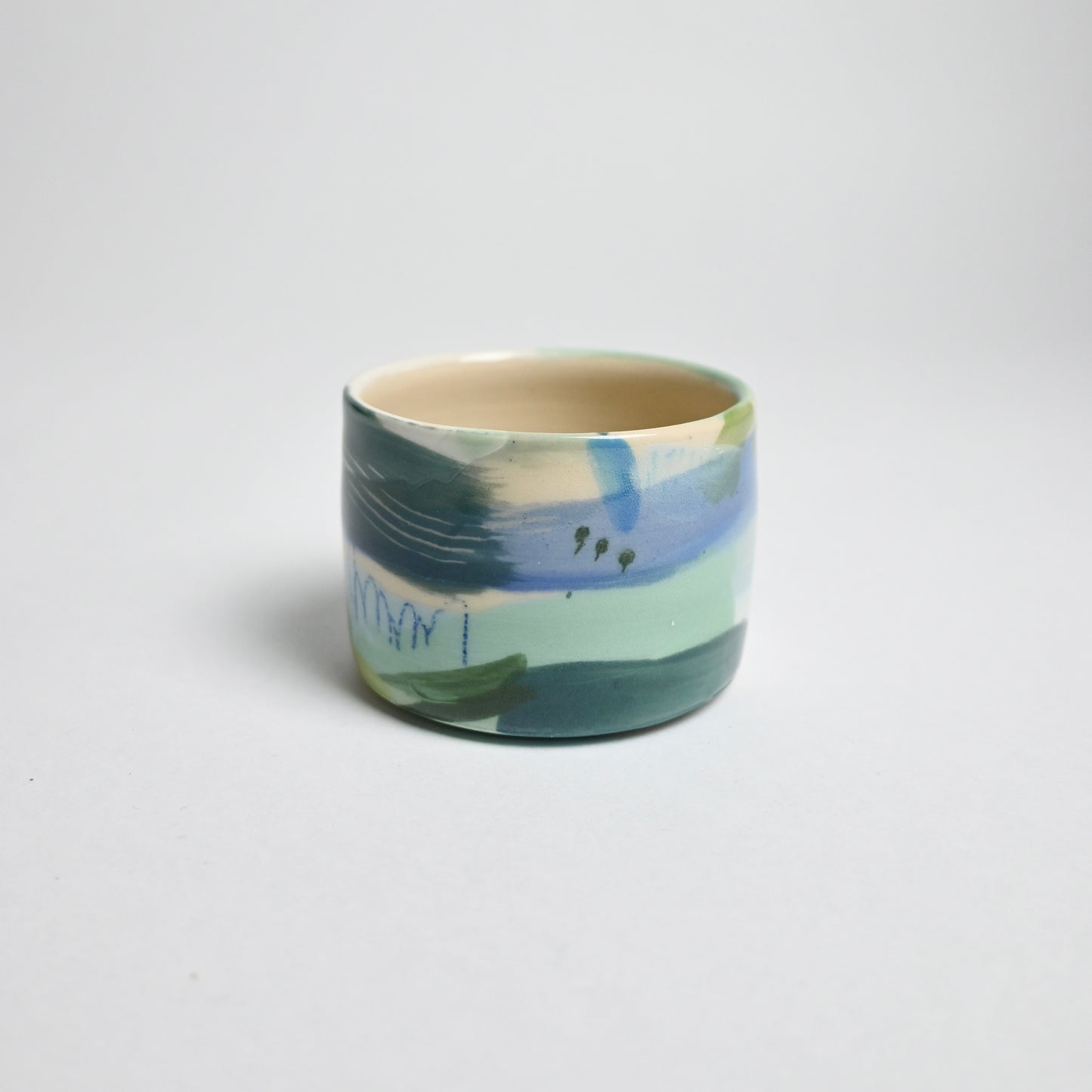 Ceramic Straight Sided Small Cup - Landscape #13