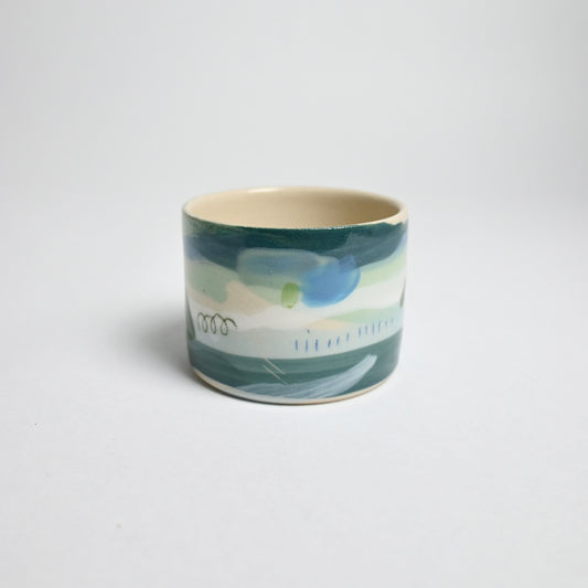 Ceramic Straight Sided Small Cup - Landscape #10