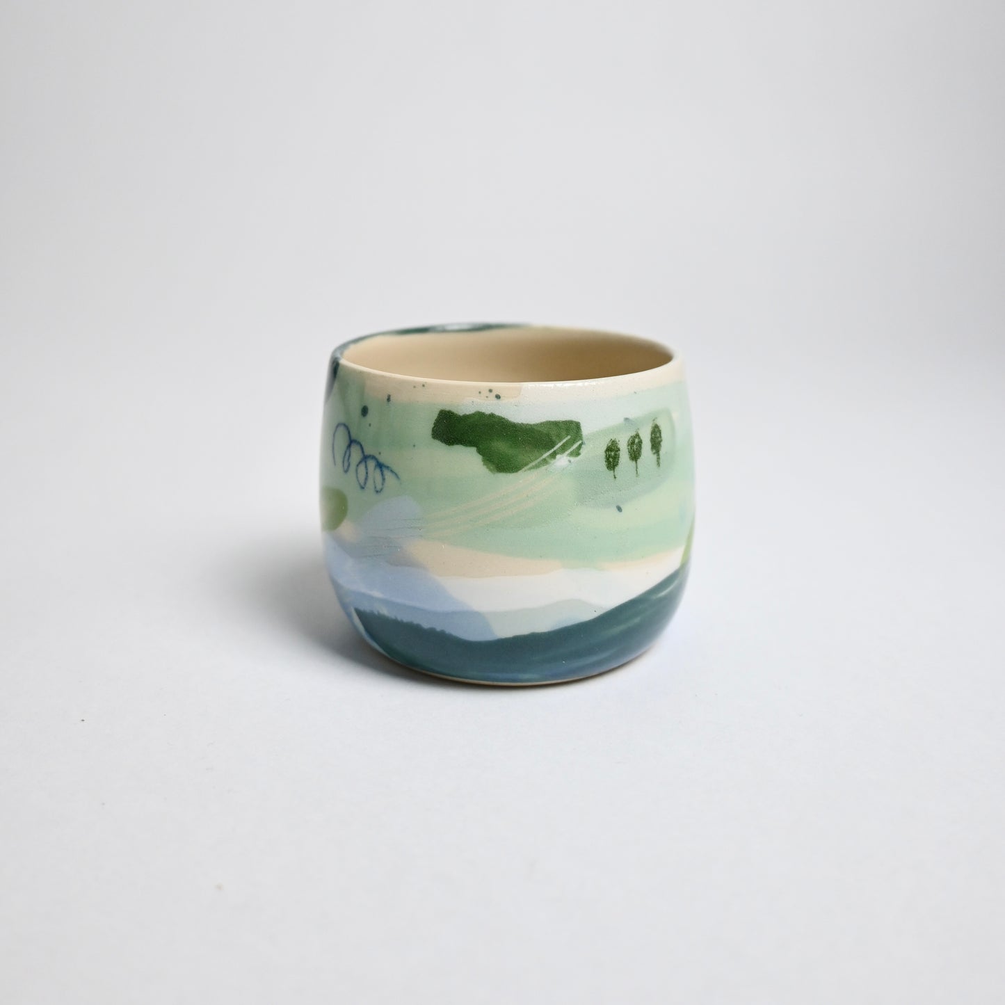 Ceramic Curvy Small Cup - Landscape #1