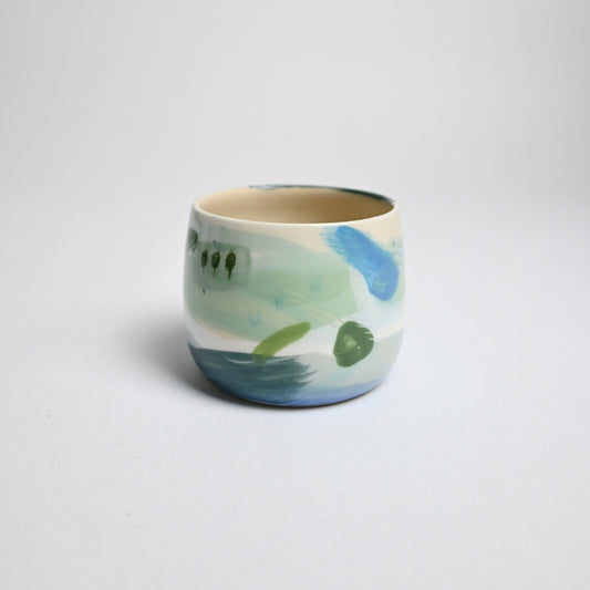 Ceramic Curvy Small Cup - Landscape #1