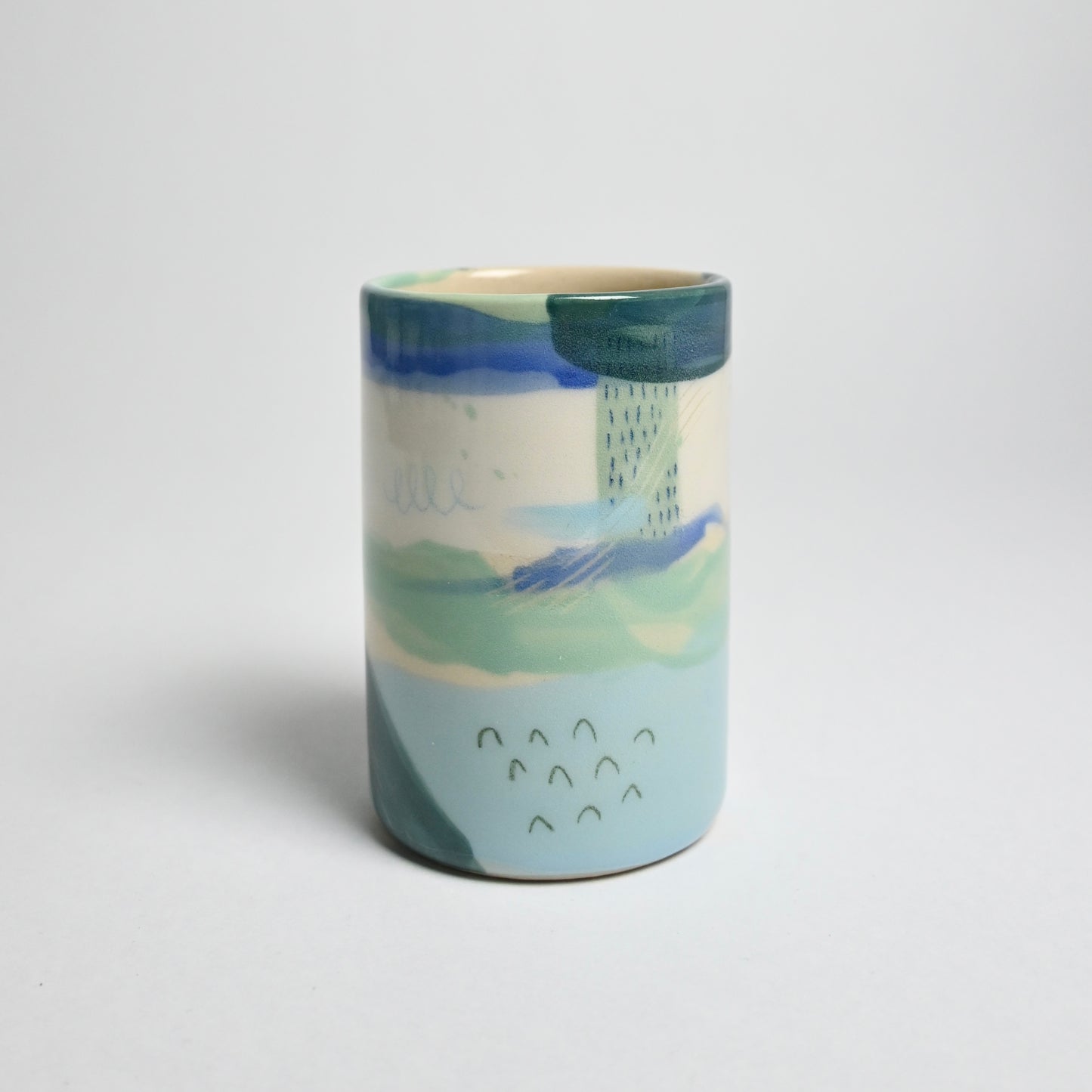 Ceramic Straight Cylinder Vase - Landscape #2