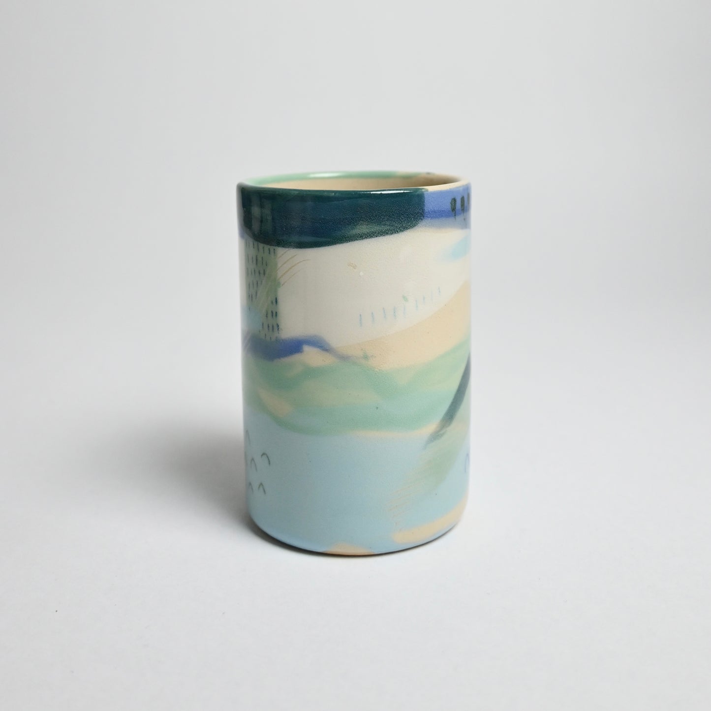 Ceramic Straight Cylinder Vase - Landscape #2