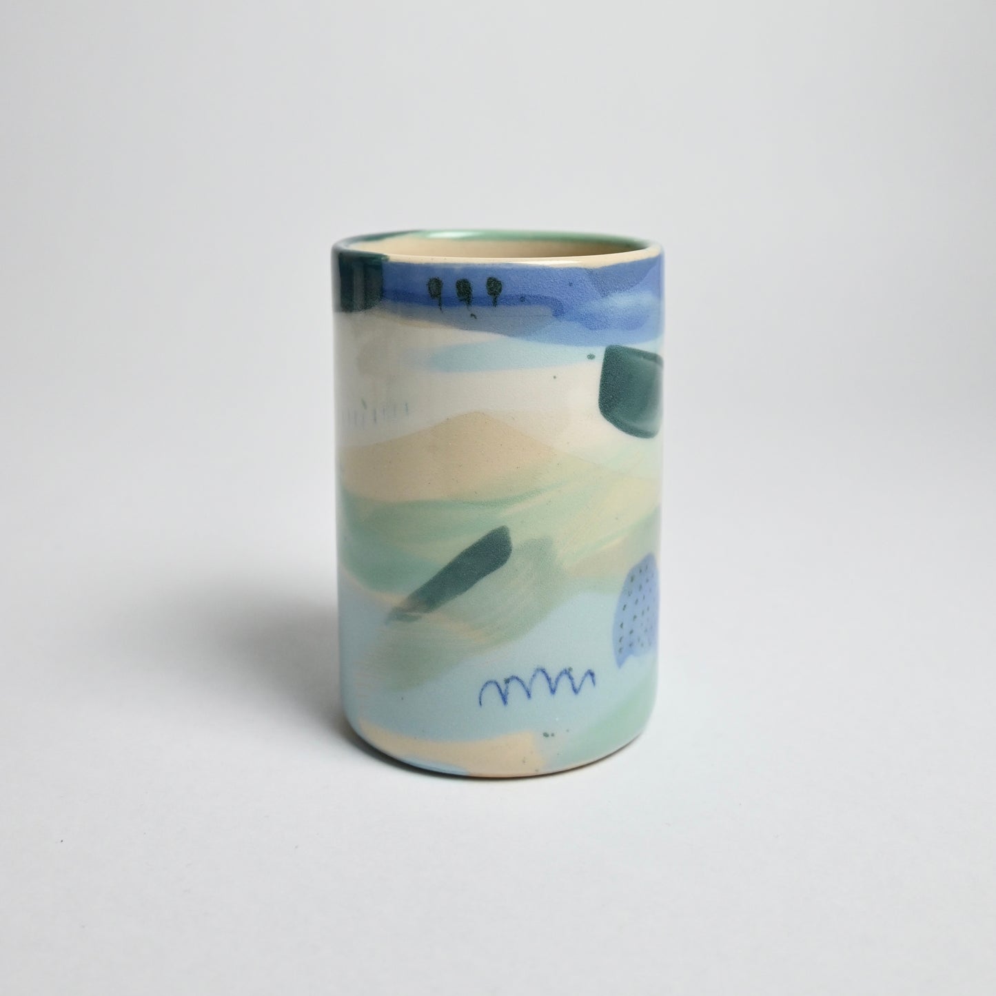 Ceramic Straight Cylinder Vase - Landscape #2