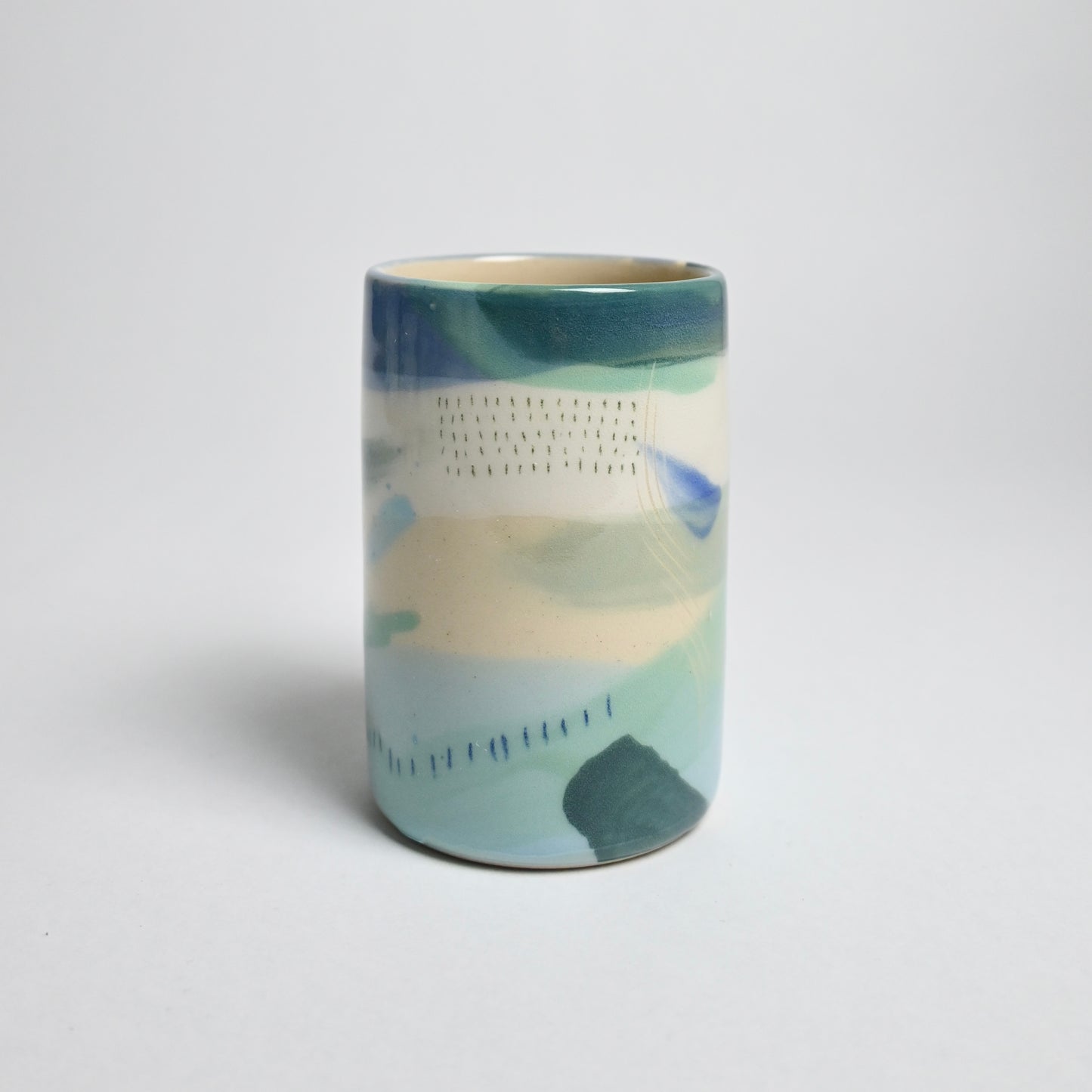 Ceramic Straight Cylinder Vase - Landscape #1