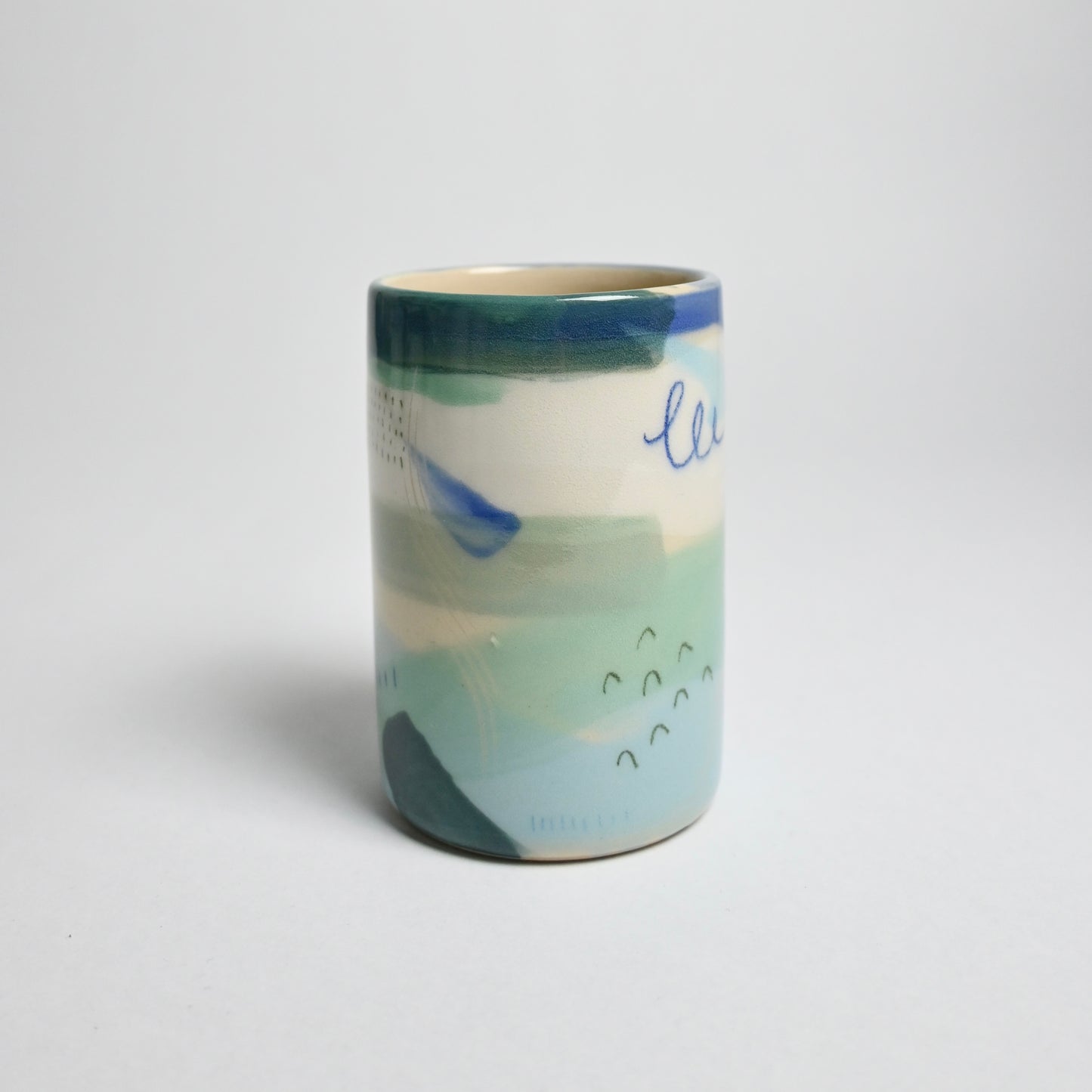 Ceramic Straight Cylinder Vase - Landscape #1