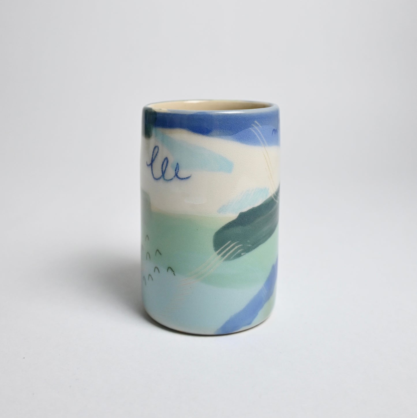 Ceramic Straight Cylinder Vase - Landscape #1