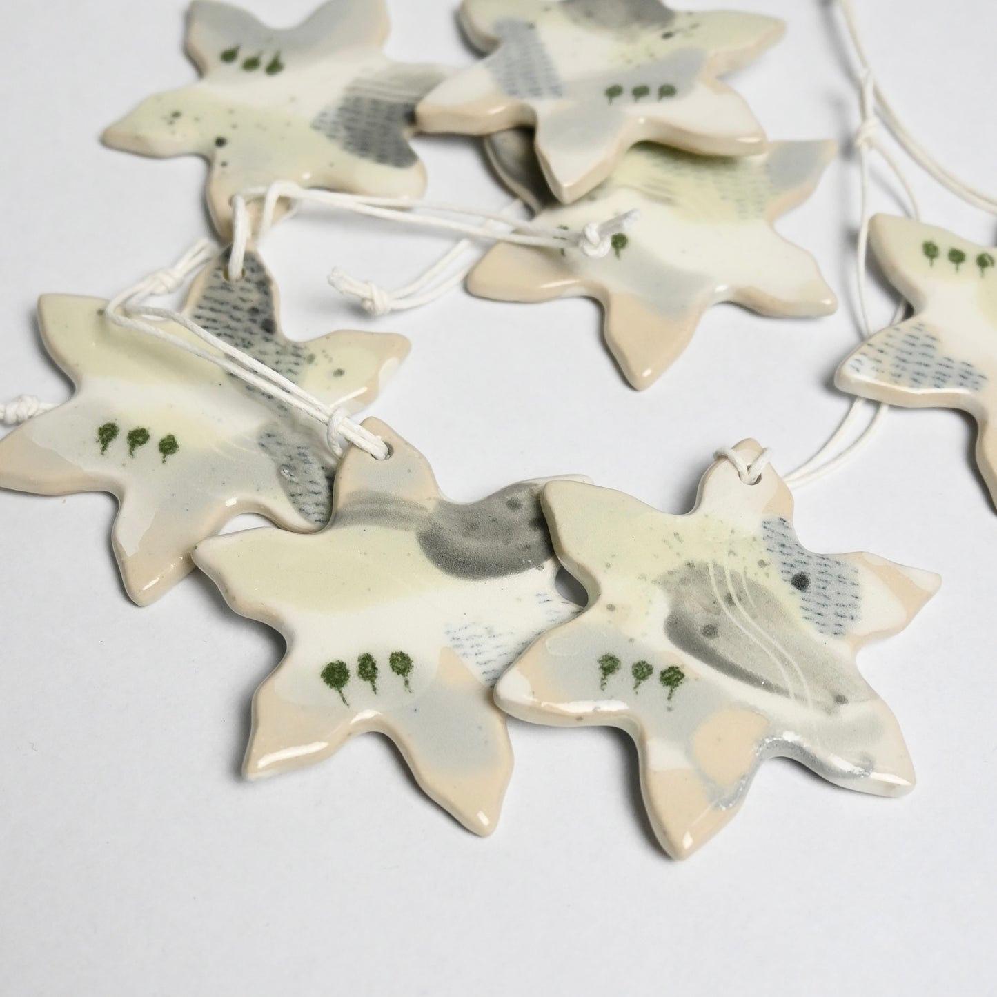 2024 Ceramic Hanging Decoration - Snowy Landscape Snowflake