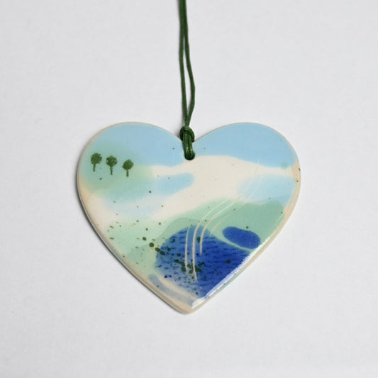 2024 Ceramic Hanging Decoration - Landscape Heart