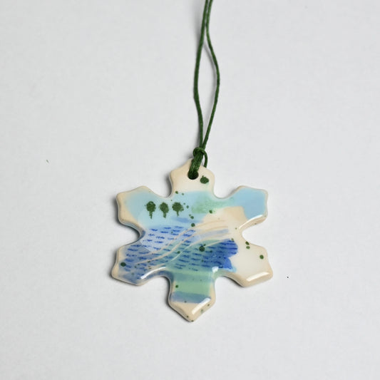 2024 Ceramic Hanging Decoration - Landscape Snowflake